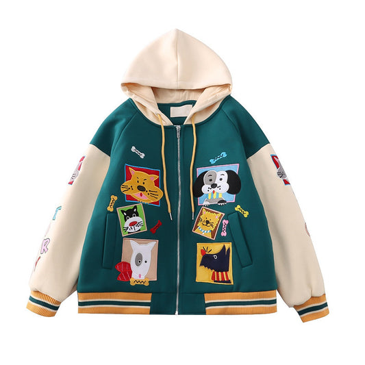 Sudadera con Capucha para Mujer con Parches Bordados Estilo Cartoon - Image 2