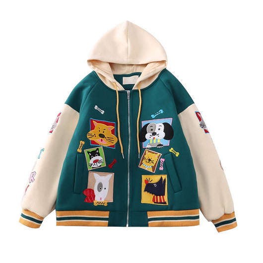 Sudadera con Capucha para Mujer con Parches Bordados Estilo Cartoon - Image 2
