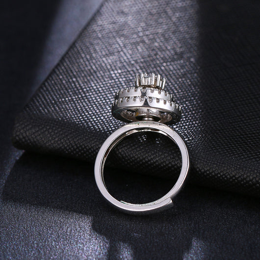 Anillo de Plata Esterlina para Mujer con Doble Círculo Giratorio - Image 3