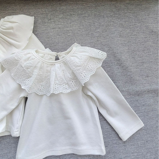 Blusa de Cuello Volante Solapa Ancha - Corte Clásico - Image 3