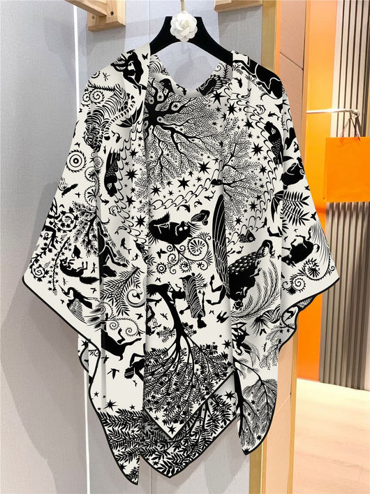Chal Cálido de Peluche Estampado Selva para Mujer - Image 14