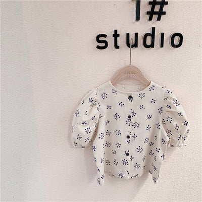 Blusa de Algodón con Mangas Abullonadas para Niña - Image 10