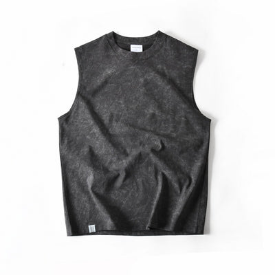 Camiseta Sin Mangas de Algodón Lavado Vintage para Hombre - Image 4