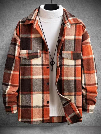Camisa Franela a Cuadros Slim Fit Manga Larga para Hombre Otoño-Invierno - Image 8