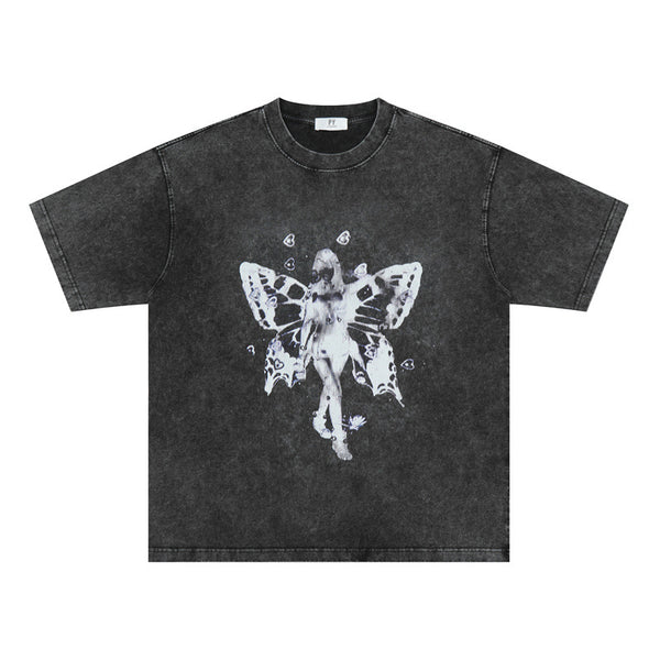 Camiseta Retro Vintage Estampada Holgada Unisex
