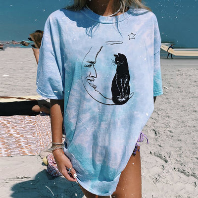 Camiseta Suelta con Estampado Tie-dye Multicolor - Image 11