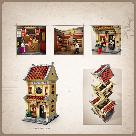Casa de Té Miniatura Bao Zhilin - Juguete de Construcción con Pellets - Image 11