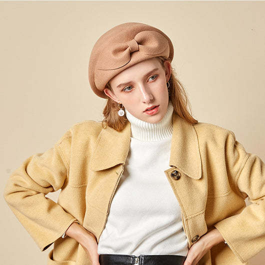 Boina de Lana Vintage con Lazo para Otoño e Invierno - Image 9