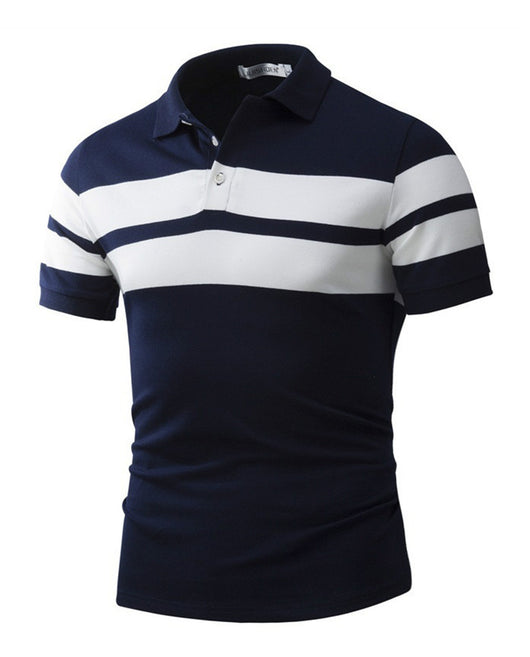 Polo Camiseta Slim Fit a Rayas Manga Corta Estilo Europeo Casual - Image 3