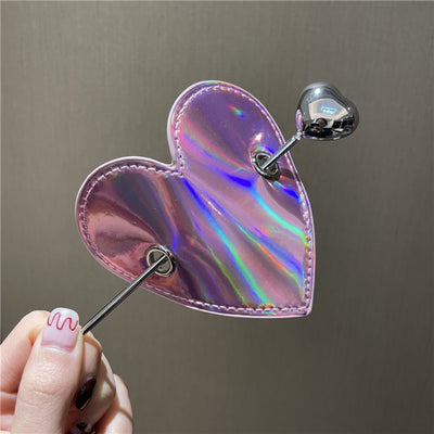 Pasador de Cabello de Cuero con Lentejuelas y Corazón Brillante - Image 12