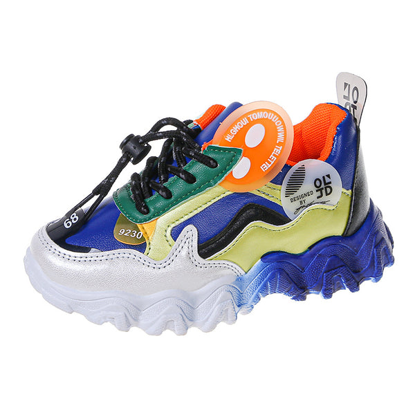 Tenis Infantiles Colorblock con Suela Ondulada - Diseño Casual y Cómodo