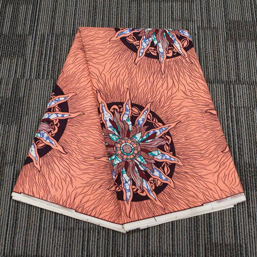 Tela Estampada Africana de Algodón Puro con Diseño Batik Floral - Image 3