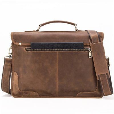 Maletín Ejecutivo de Cuero Vintage Estilo Europeo - Grande y Funcional para Profesionales - Image 3