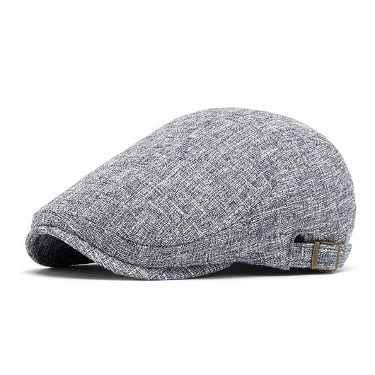Boina Retro de Algodón y Lino para Hombre con Visera - Image 9