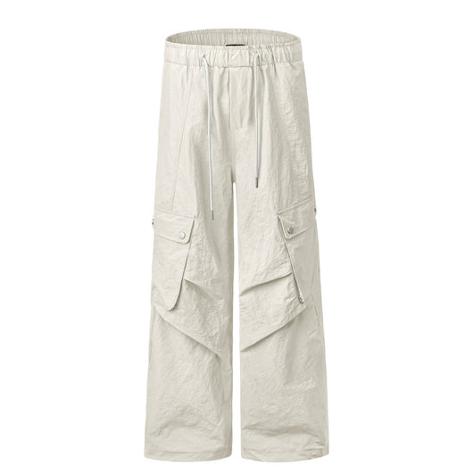 Pantalones Cargo Overol con Cordón Ajustable - Estilo Urbano Holgado para Hombre - Image 11