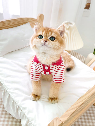 Polo a Rayas para Gatos - Ropa Adorable y Cómoda - Image 5