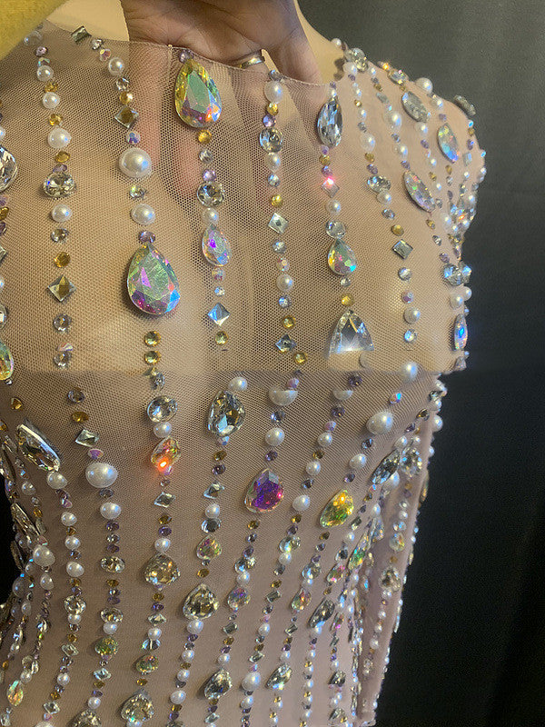 Vestido Corto de Fiesta con Brillantes para Cumpleaños
