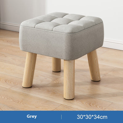 Taburete de Madera Maciza Minimalista con Tapizado - Image 13