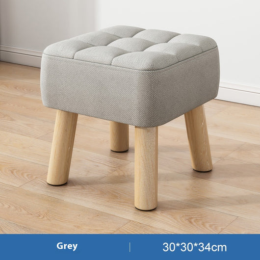 Taburete de Madera Maciza Minimalista con Tapizado - Image 13