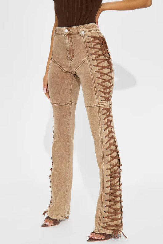 Jeans Bandage con Cordón para Mujer - Estilo Hot Girl Europeo y Americano - Image 7