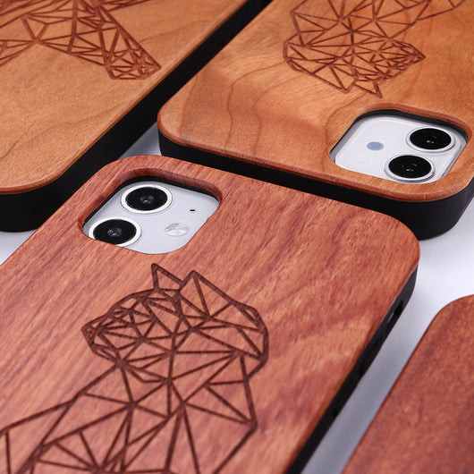 Funda Protectora de Madera Maciza con Diseño Animal 3D para Teléfono - Image 11