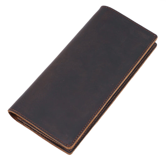 Cartera Larga de Cuero Crazy Horse para Hombre - Diseño Retro Empresarial - Image 7