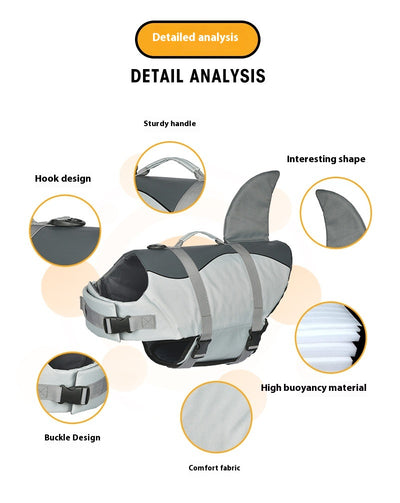 Chaleco Salvavidas para Perros Shark - Ropa de Baño Segura - Image 15