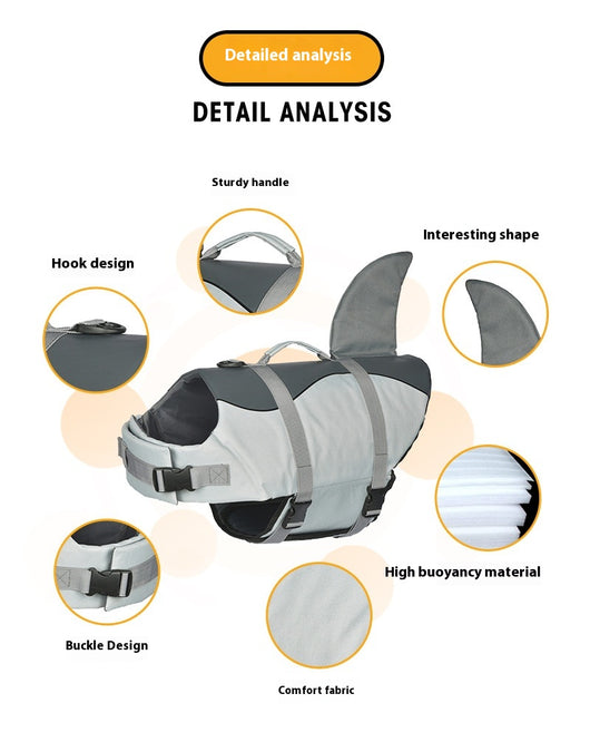 Chaleco Salvavidas para Perros Shark - Ropa de Baño Segura - Image 15