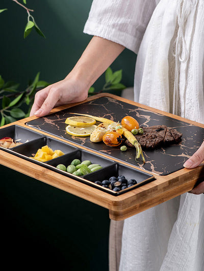 Plato Cuadrado de Cerámica Estilo Nórdico para Pizzas y Aperitivos - Image 11