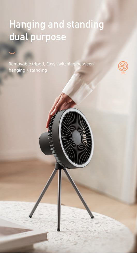Ventilador LED Camping Portátil 3 en 1 con Tripié Ajustable y Carga USB - Image 13