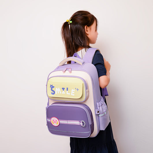 Mochila Escolar Infantil con Letras de Caricaturas Estilo Británico