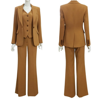 Traje Ejecutivo Tres Piezas en Colores Sólidos para Primavera y Otoño - Image 8