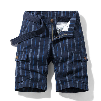 Pantalones Cortos de Trabajo Casual a Rayas para Hombre - Image 5