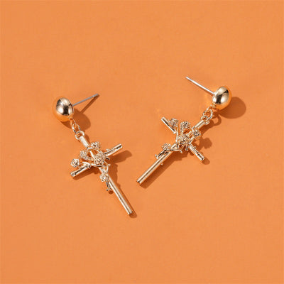 Aretes de Rosa Tridimensional con Relieve en Relieve - Image 10