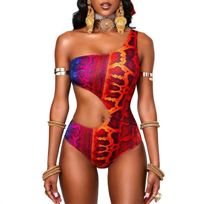 Traje de Baño Entero Estampado Serpiente con Efecto Reductor - Image 3