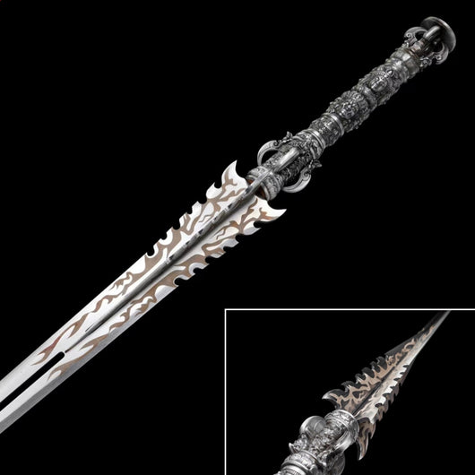 Espada Han Jian Larga Subduidora de Demonios - Acero Manganese para Defensa y Colección - Image 5