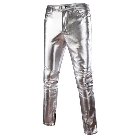 Pantalones Casuales Bronce Brillante con Efecto Metalizado - Image 20