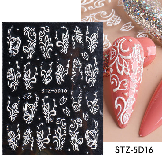 Stickers de Uñas 5D con Rosas Talladas en Estéreo - Image 17