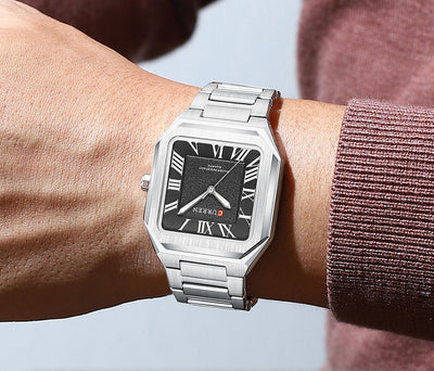 Reloj de Cuarzo Impermeable para Hombre con Números Romanos y Correa de Acero Inoxidable - Image 18