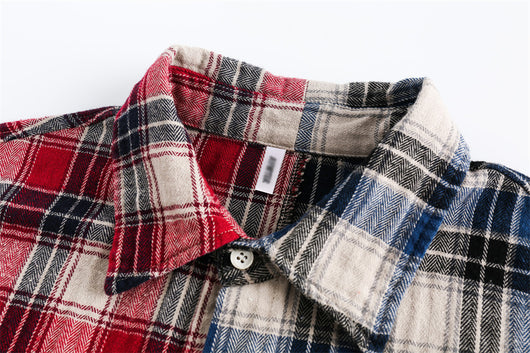 Camisa de Cuadros para Hombre con Costuras de Contraste - Image 15