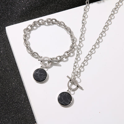 Conjunto de Pulsera y Collar con Detalles de Mármol - Image 4