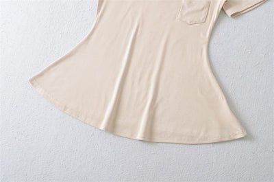 Blusa de Verano Ajustada al Talle con Escote en V y Manga Corta - Image 28