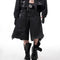 Pantalón Cropped Holgado con Doble Cintura y Costuras Lavadas para Hombre