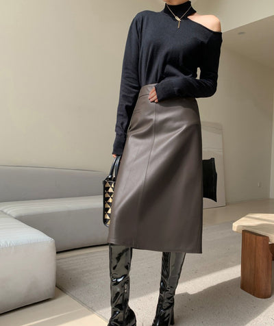 Falda de Cuero Cintura Alta Elegante Efecto Adelgazante - Image 12