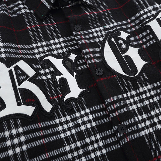 Camisa Cuadriculada con Bordado de Letras para Hombre - Image 3