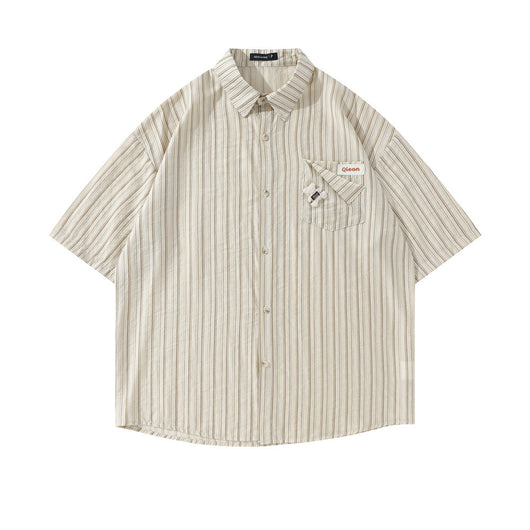 Camisa Suelta de Rayas Verticales para Hombre - Image 5