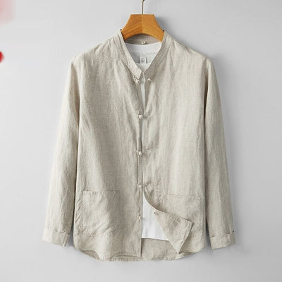 Camisa Retro Estilo Chino para Hombre con Cuello Mao - Image 12