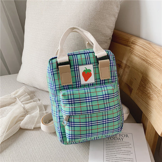 Mochila Infantil Cuadriculada con Diseño de Caricaturas - Image 11