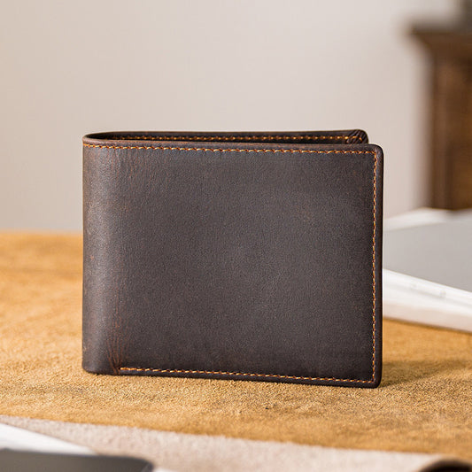 Billetera de Cuero Premium Estilo Vintage - Cartera Artesanal de Cuero Completo
