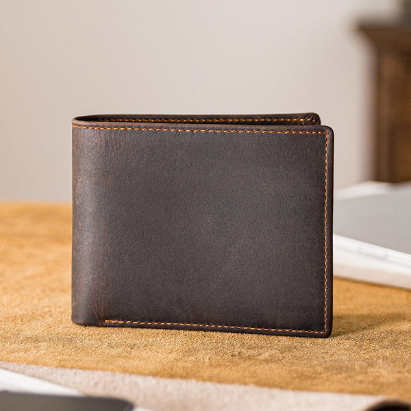 Billetera de Cuero Premium Estilo Vintage - Cartera Artesanal de Cuero Completo